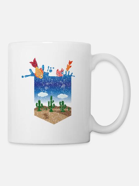 Cadeau d'aquarium de poissons d'aquarium - Mug blanc - blanc