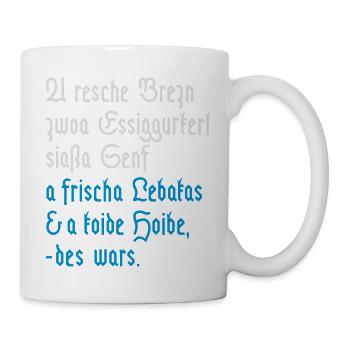 Brotzeit is de scheenste Zeit 2C - Farbwechsel - Tasse - Weiß - Rechts