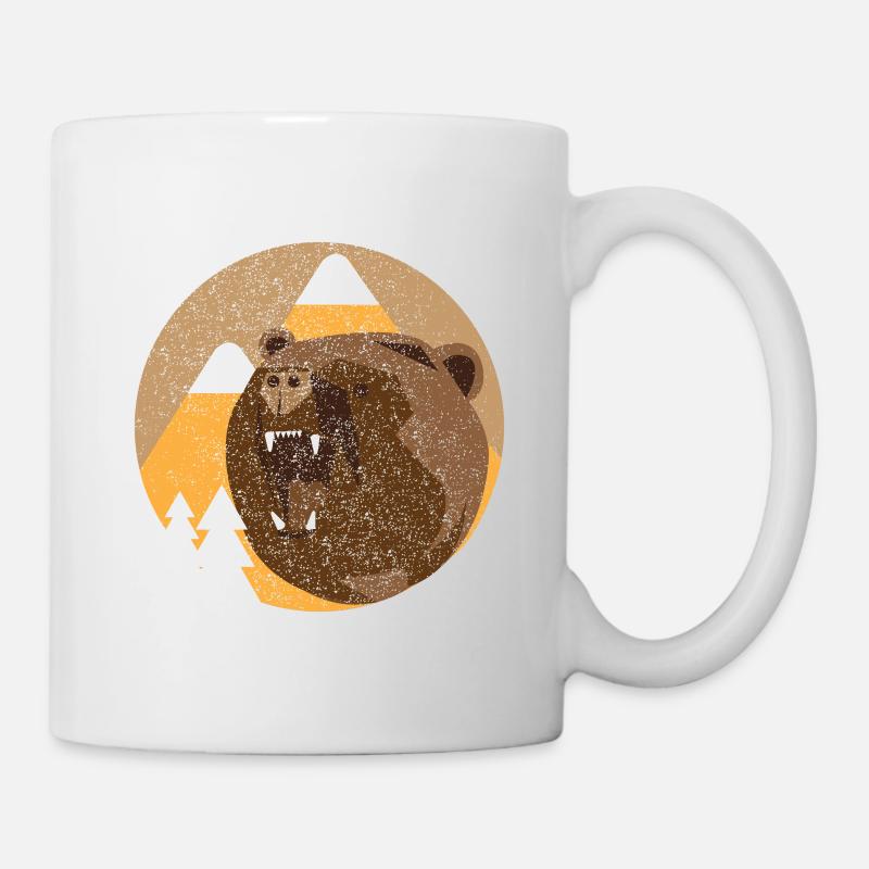 Cadeau d'ours minimaliste en plein air - Mug blanc - blanc