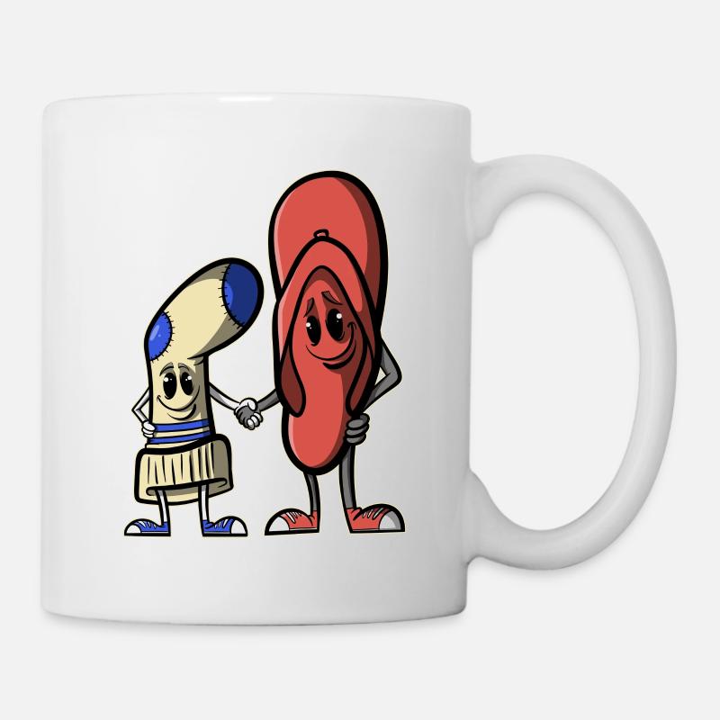 BFF - sock and flip flops - Mug - white