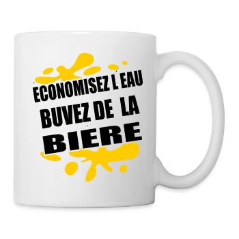 Bière Shirt • Buvez de la Bière • Jaune Cadeaux - Mug blanc - blanc - Droite
