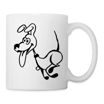Verrückter Hund - Tasse - Weiß - Rechts