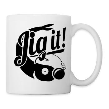 Jig it! Predatory fish rubber fish - fishing, anglers - Mug - white - Right