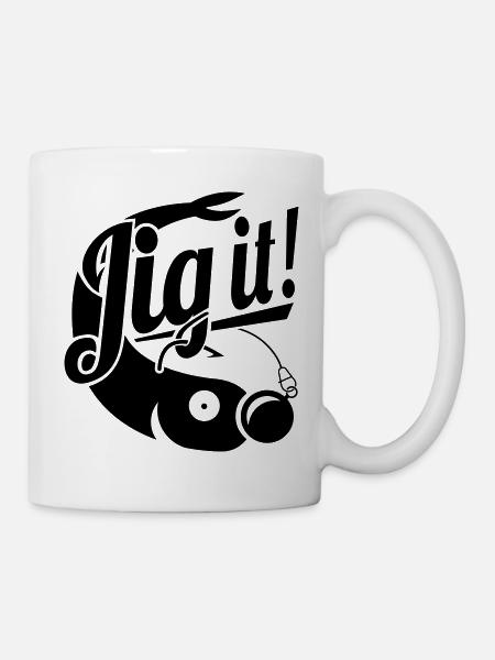 Jig it! Raubfisch Gummifisch - Angeln, Angler - Tasse - Weiß