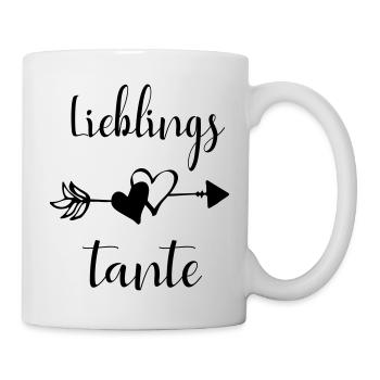 Lieblingstante Tante Nichte Neffe Spruch Geschenk - Tasse - Weiß - Rechts