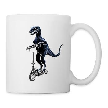 Elektroroller E-Roller Dino Raptor Geschenkidee - Tasse - Weiß - Rechts