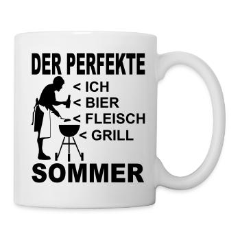 der perfekte sommer - mann am grill - Tasse - Weiß - Rechts