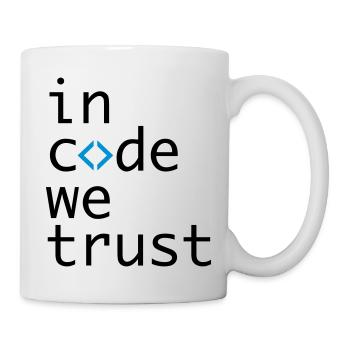 dans le code, nous l'espérons, développeur, codeur - Mug blanc - blanc - Droite