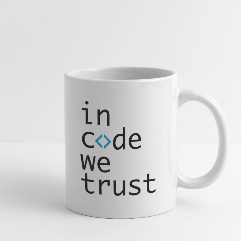 in code we trust, developer, coder Tasse