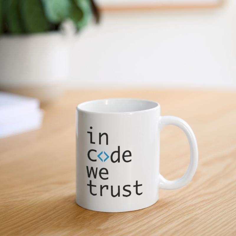 in code we trust, developer, coder Tasse