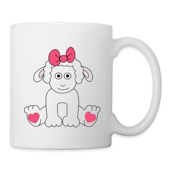 Sheep Drawing Hearts Easter Children Baby Lamb - Mug - white - Right