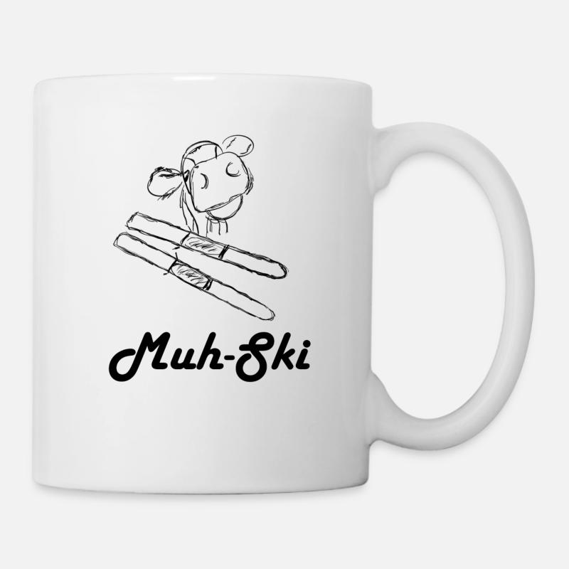 Muh-ski snow cow gift idea - Mug - white