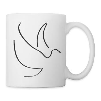 Taube outline - Tasse - Weiß - Rechts