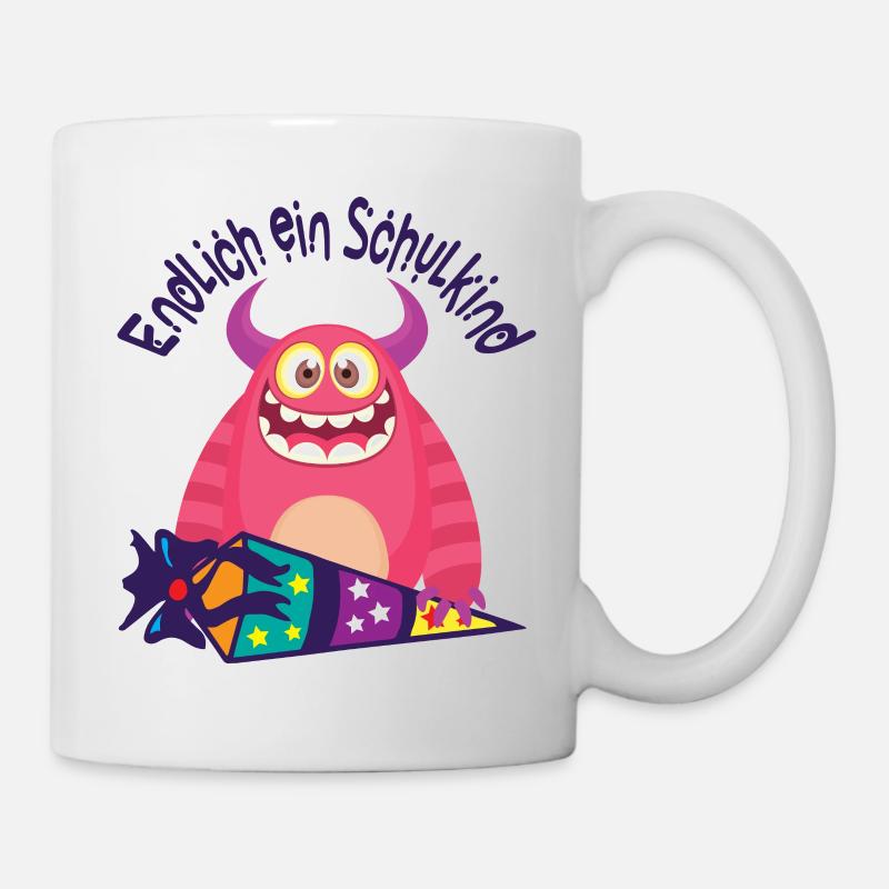 Schulkind Einschulung Monster Geschenk zur Schule - Tasse - Weiß