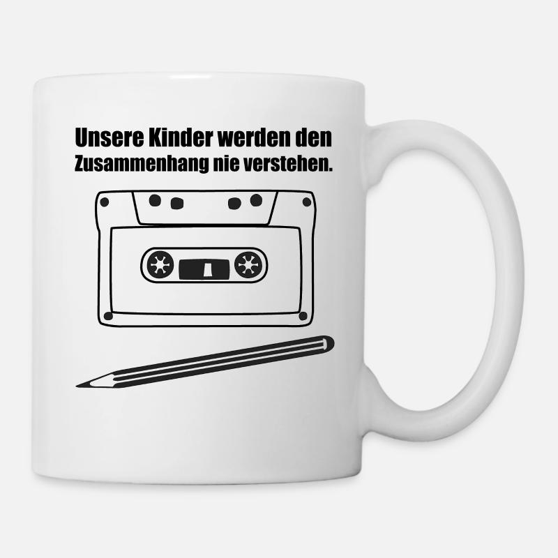 Zusammenhang Kassette und Stift - Tasse - Weiß