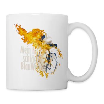fcm herz brennt und schlägt blau weiß - Tasse - Weiß - Rechts