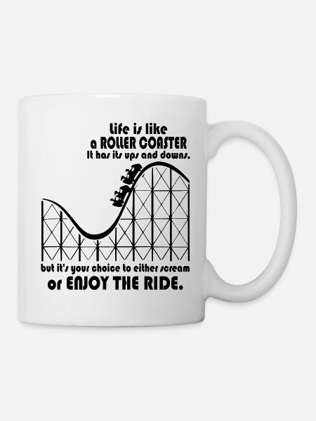 Life is like a roller coaster - Mug - white