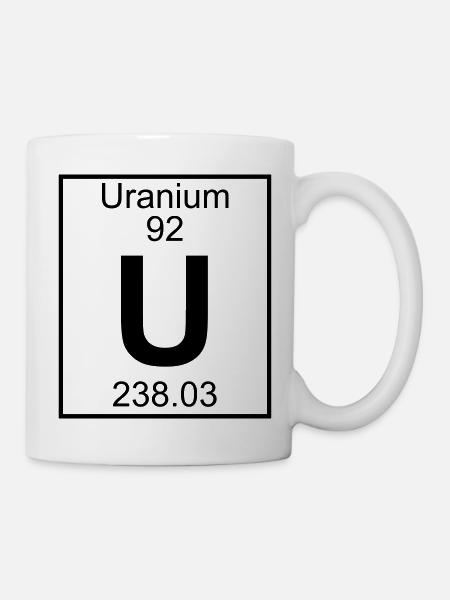 Periodic Element 92 - U (uranium) - BIG - Mug blanc - blanc