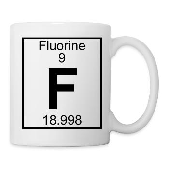 Fluorine (F) (element 9) - Mug - white - Right