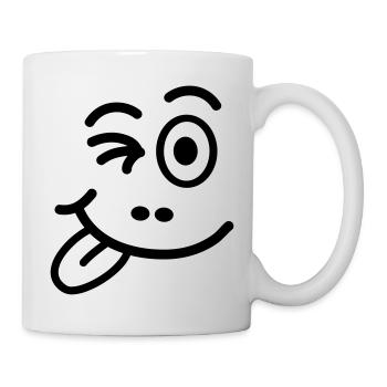 smilie_face_wink_f1 - Mug blanc - blanc - Droite