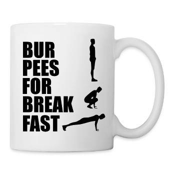 bur-pees pour le petit déjeuner gym citation - Mug blanc - blanc - Droite