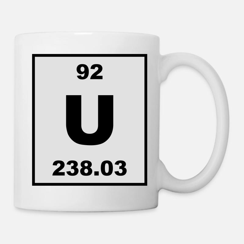 Element 92 - u (uranium) - Short (white) - Tasse - Weiß