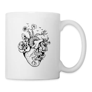 Spring Heart Warmth Flowers Nature Birds - Mug - white - Right