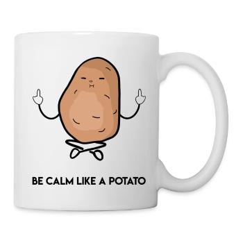 Be calm like a potato Meditierende Kartoffel - Tasse - Weiß - Rechts