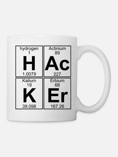 H-Ac-K-Er (hacker) - Full - Tasse - Weiß