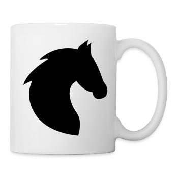 Cheval, tête, tête de cheval, équitation, silhouette, crinière - Mug blanc - blanc - Droite