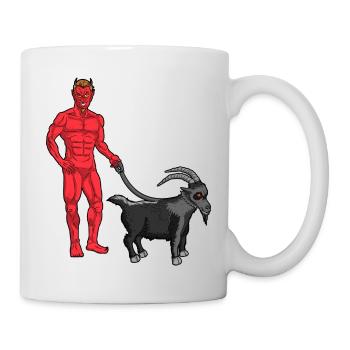 DEVIL WITH GOAT - Black Phillip goes for a ride - Mug - white - Right