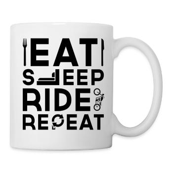 Mangez le sommeil répétez le cadeau drôle de motard frais - Mug blanc - blanc - Droite