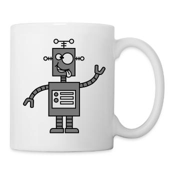 Funny Crazy Robot - Mug blanc - blanc - Droite