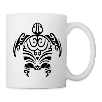 tortue tribal tattoo polynésien maori style - Mug blanc - blanc - Droite