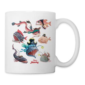 Käpt'n Sharky Fische - Tasse - Weiß - Rechts