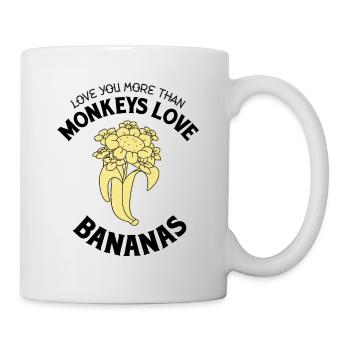 T'aime plus que les singes aiment les bananes - Mug blanc - blanc - Droite