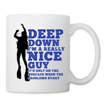 Taucher Lustiger Spruch Tauchen Versaut Geschenk - Tasse - Weiß - Rechts