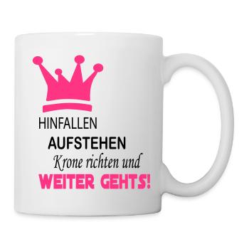 krone_weiter_gehts_4 - Tasse - Weiß - Rechts