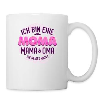 Ich bin eine Moma. Mama und Oma die beides Rockt! - Tasse - Weiß - Rechts