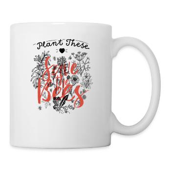 Plant these save the bees - Hippie Natur Umwelt - Tasse - Weiß - Rechts