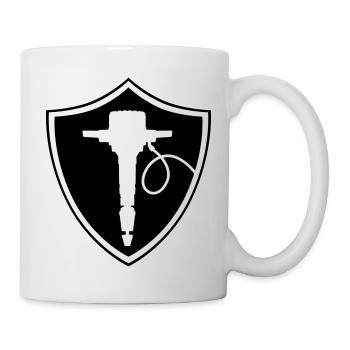 presslufthammer_schild - Tasse - Weiß - Rechts