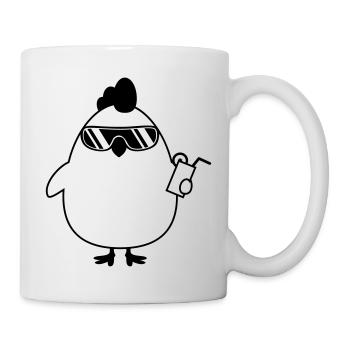 Cool party holiday relax cock chicks - Mug - white - Right