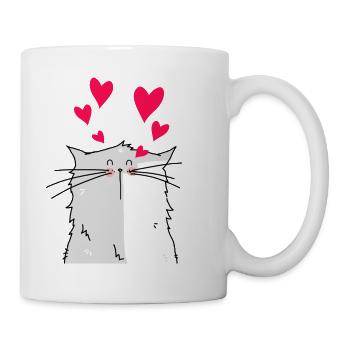 Mrou le chat Amoureux - Mug blanc - blanc - Droite