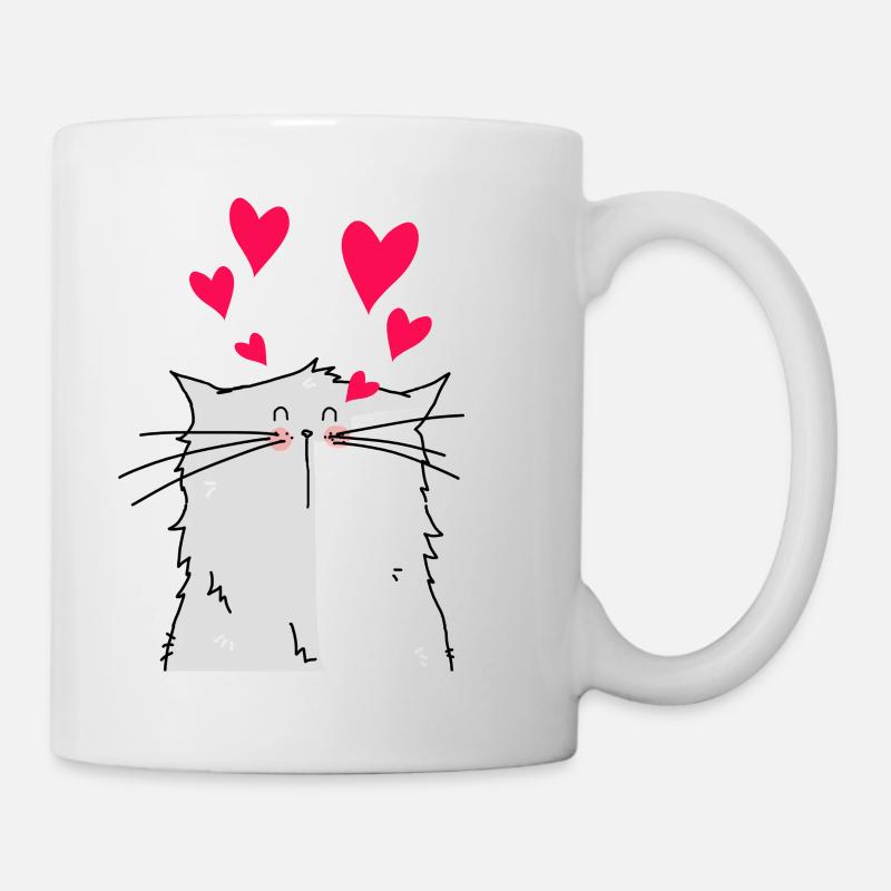 Mrou le chat Amoureux - Mug blanc - blanc