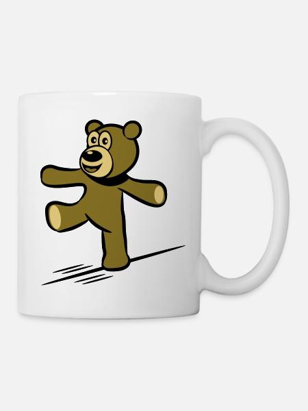 Teddybär Seiltanz balancieren - Tasse - Weiß