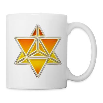 Merkaba, Blume des Lebens, Heilige Geometrie - Tasse - Weiß - Rechts