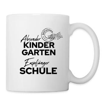 absender kindergarten empfänger schule 1 klasse - Tasse - Weiß - Rechts