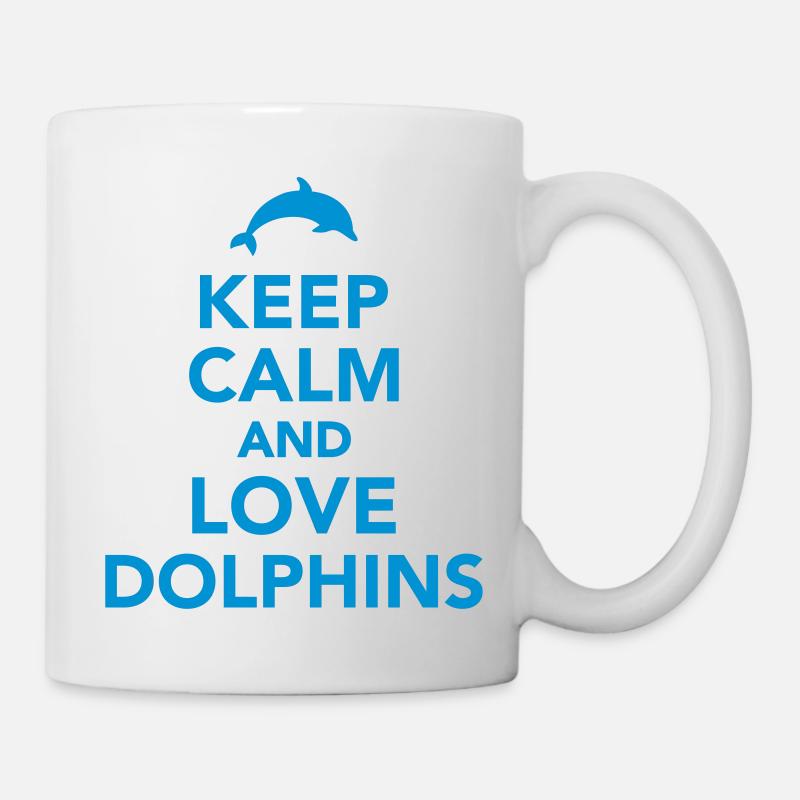 Keep calm and love dolphins - Mug blanc - blanc