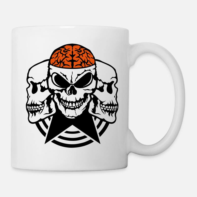Schädelgesichtsprofil Gehirn Gehirn - Tasse - Weiß