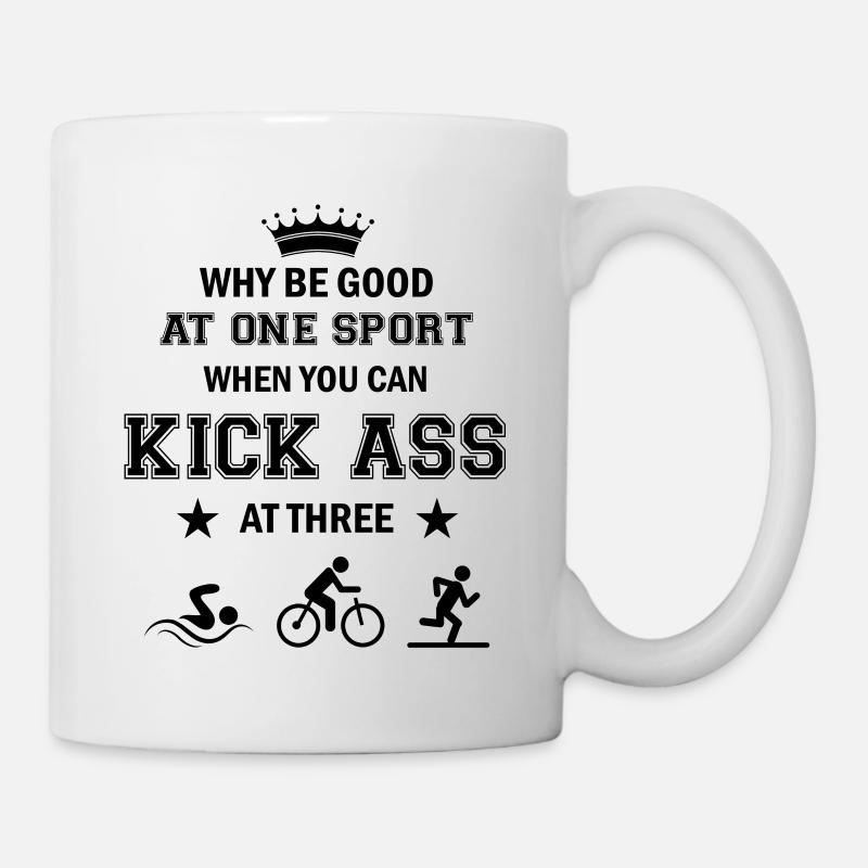 Triathlon Kicking Ace - Mug - white